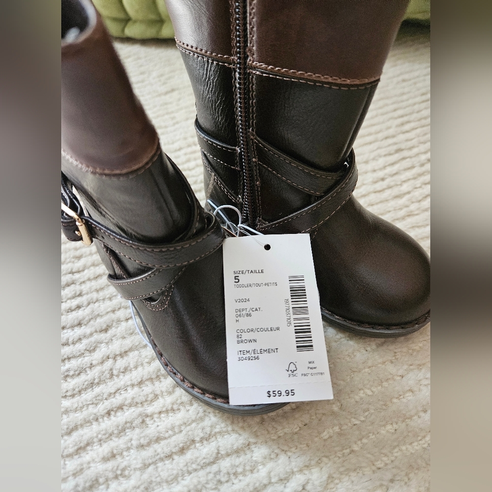 Gymboree Brown Toddler Girl Boots Size 5T - Picture 3 of 4